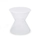 Nian Outdoor Side Table | Matte White Iron | Hourglass Shape | 18"