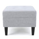 Ottoman | Light Gray Soft Cushioned Fabric | Black Wood Legs | 29’’ BM335349