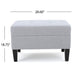 Ottoman | Light Gray Soft Cushioned Fabric | Black Wood Legs | 29’’ BM335349