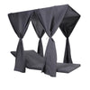 Yavi Outdoor Cushion and Curtains for Daybed | Dark Gray Fabric 79"