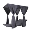 Yavi Outdoor Cushion and Curtains for Daybed | Dark Gray Fabric 79"