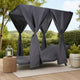 Yavi Outdoor Cushion and Curtains for Daybed | Dark Gray Fabric 79"