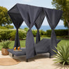 Yavi Outdoor Cushion and Curtains for Daybed | Dark Gray Fabric 79"