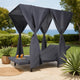 Yavi Outdoor Cushion and Curtains for Daybed | Dark Gray Fabric 79"