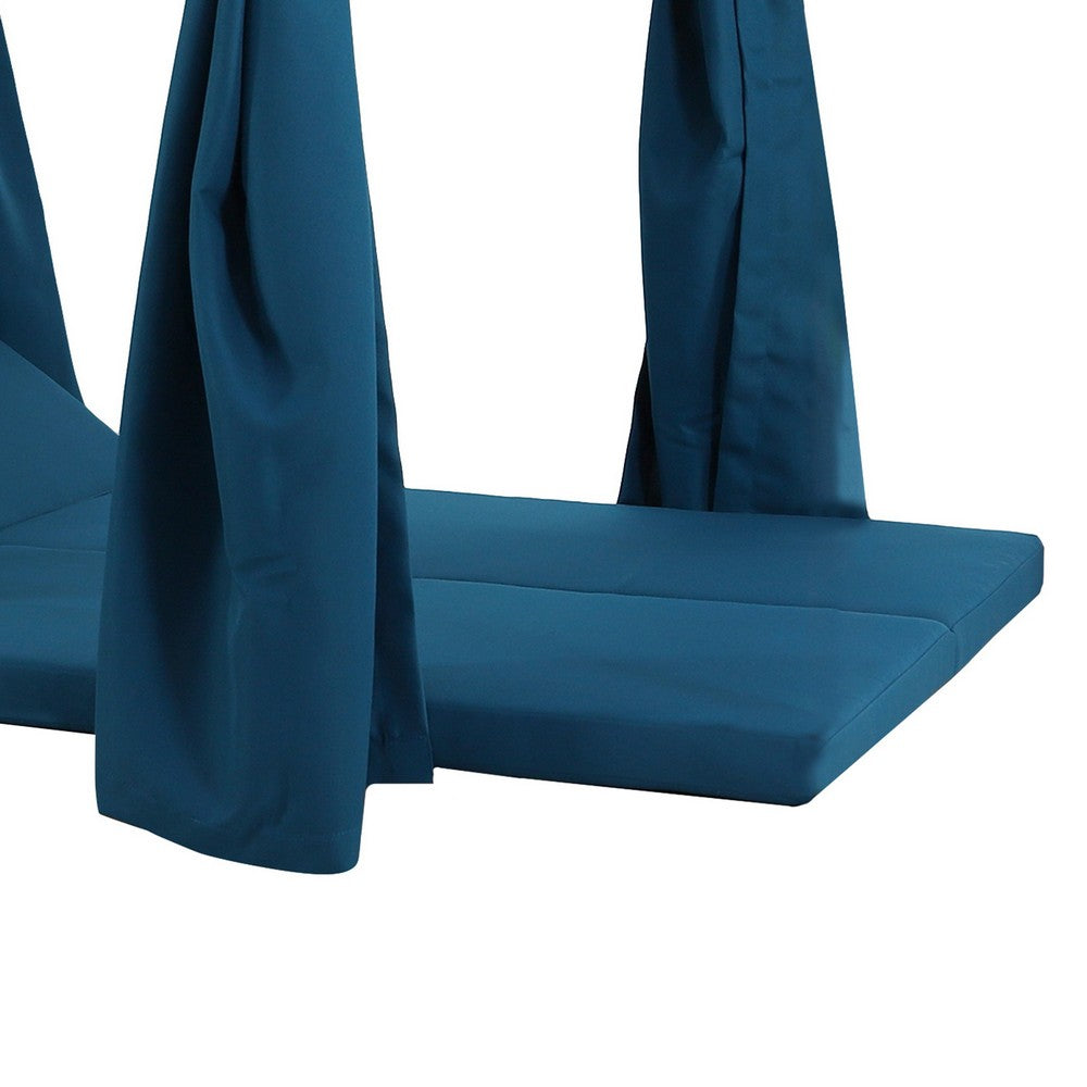 Yavi Outdoor Cushion and Curtains for Daybed | Dark Blue Fabric 79"