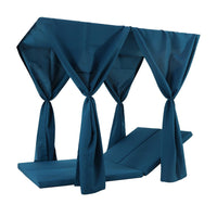 Yavi Outdoor Cushion and Curtains for Daybed | Dark Blue Fabric 79"