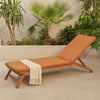 Pina Cushion for Outdoor Chaise Lounger | Waterproof Orange | 79"
