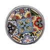 Rosie Outdoor Side Table | Dark Blue Iron | Lace Cut Drum Shape | 12"