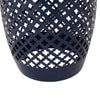 Rosie Outdoor Side Table | Dark Blue Iron | Lace Cut Drum Shape | 12’’ BM335353