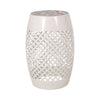 Rosie Outdoor Side Table | White Iron | Lace Cut Drum Structure | 12"