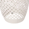 Rosie Outdoor Side Table | White Iron | Lace Cut Drum Structure | 12"