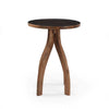Accent End Table | Light Brown Wood | Unique Carved Base Design | 18"