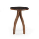 Accent End Table | Light Brown Wood | Unique Carved Base Design | 18"