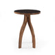 Accent End Table | Light Brown Wood | Unique Carved Base Design | 18’’ BM335355