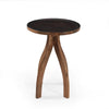 Accent End Table | Light Brown Wood | Unique Carved Base Design | 18"