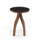 Accent End Table | Light Brown Wood | Unique Carved Base Design | 18"