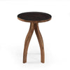 Accent End Table | Light Brown Wood | Unique Carved Base Design | 18’’ BM335355