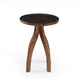 Accent End Table | Light Brown Wood | Unique Carved Base Design | 18’’ BM335355