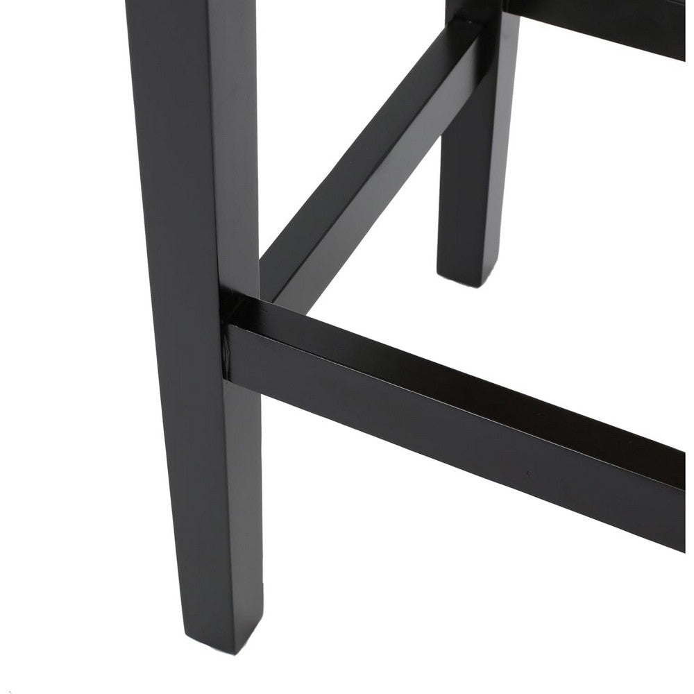 Seya Counter Stool Set of 2 | Gray Waterproof Cushioned Seat | Black BM335356