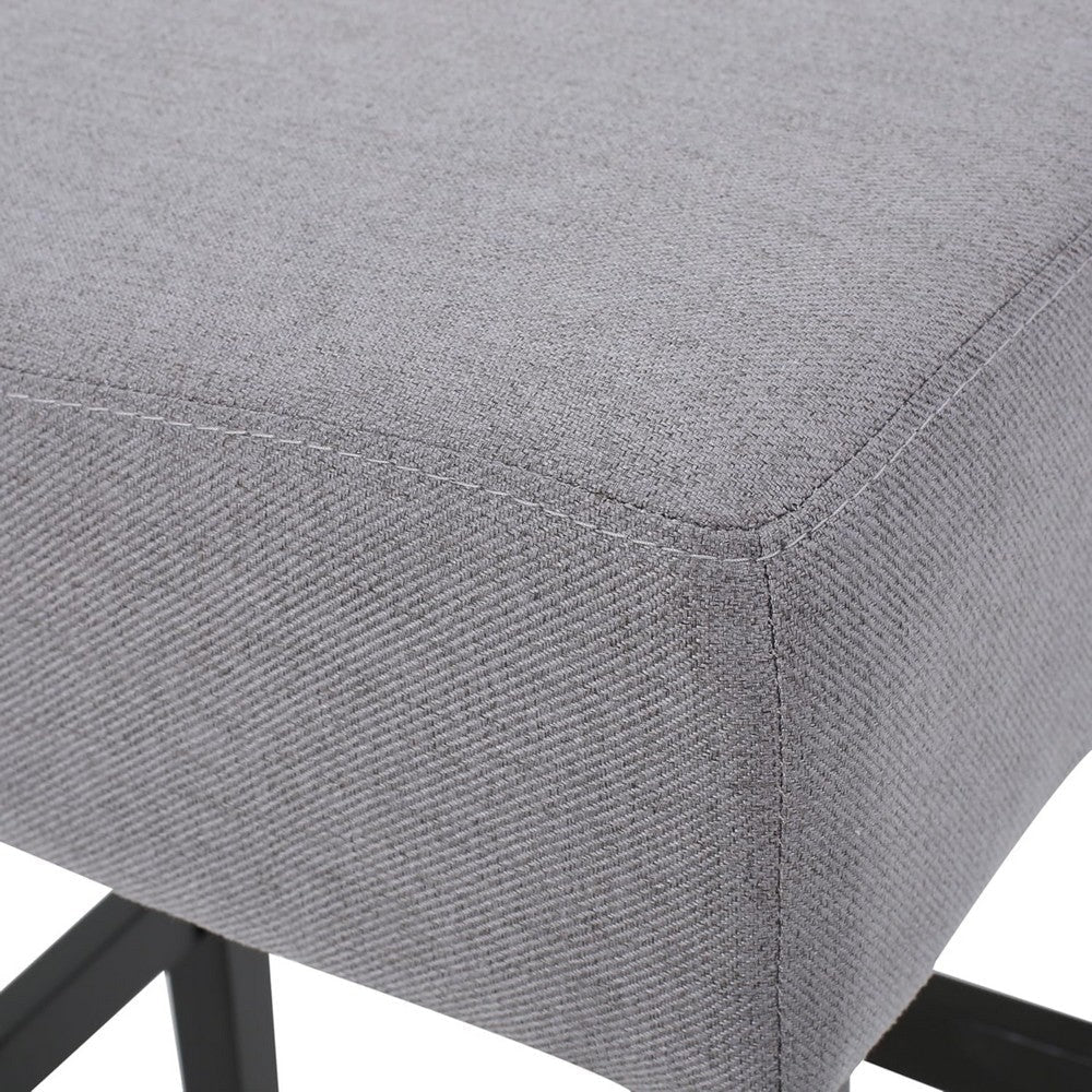 Seya Counter Stool Set of 2 | Gray Waterproof Cushioned Seat | Black BM335356