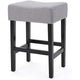 Seya Counter Stool Set of 2 | Gray Waterproof Cushioned Seat | Black