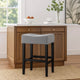 Seya Counter Stool Set of 2 | Gray Waterproof Cushioned Seat | Black