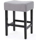 Seya Counter Stool Set of 2 | Gray Waterproof Cushioned Seat | Black