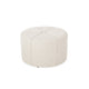 Ottoman | Button Tufted Beige Fabric | Plush Round Shape 28’’ BM335359