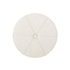 Ottoman | Button Tufted Beige Fabric | Plush Round Shape 28"