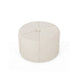 Ottoman | Button Tufted Beige Fabric | Plush Round Shape 28"