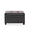 Oreo Storage Ottoman | Tufted Dark Brown Faux Leather | 31" Square