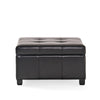 Oreo Storage Ottoman | Tufted Dark Brown Faux Leather | 31’’ Square BM335360