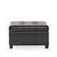 Oreo Storage Ottoman | Tufted Dark Brown Faux Leather | 31’’ Square BM335360