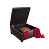 Oreo Storage Ottoman | Tufted Dark Brown Faux Leather | 31" Square