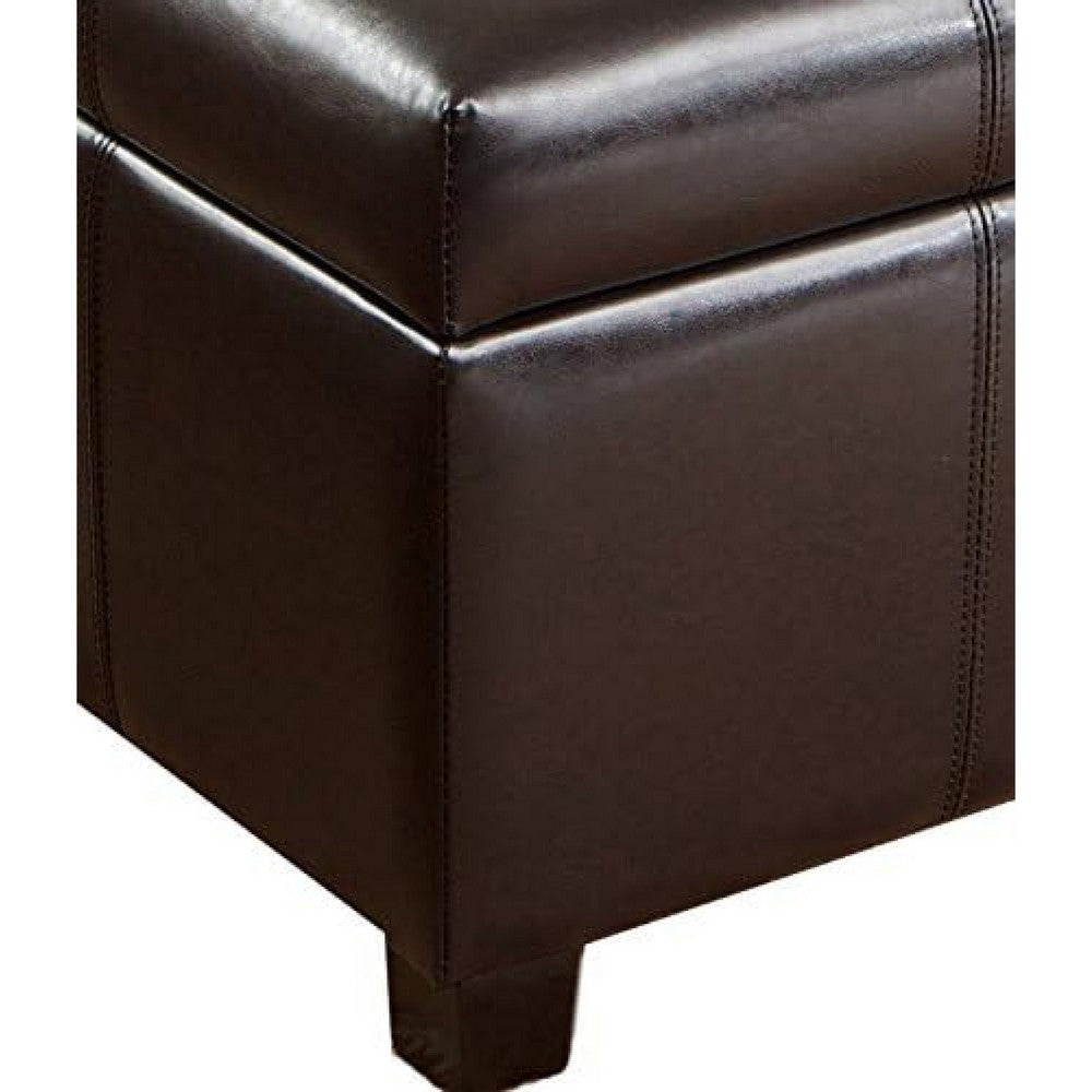 Oreo Storage Ottoman | Tufted Dark Brown Faux Leather | 31" Square