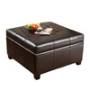 Oreo Storage Ottoman | Tufted Dark Brown Faux Leather | 31" Square