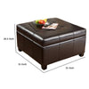 Oreo Storage Ottoman | Tufted Dark Brown Faux Leather | 31" Square