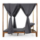 Yavi Outdoor Daybed | Brown Wood | Gray Waterproof Fabric | 79"