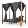 Yavi Outdoor Daybed | Brown Wood | Gray Waterproof Fabric | 79"