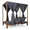 Yavi Outdoor Daybed | Brown Wood | Gray Waterproof Fabric | 79"
