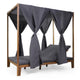 Yavi Outdoor Daybed | Brown Wood | Gray Waterproof Fabric | 79"