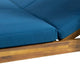 Yavi Outdoor Daybed | Brown Wood | Blue Waterproof Fabric | 79"