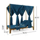 Yavi Outdoor Daybed | Brown Wood | Blue Waterproof Fabric | 79"