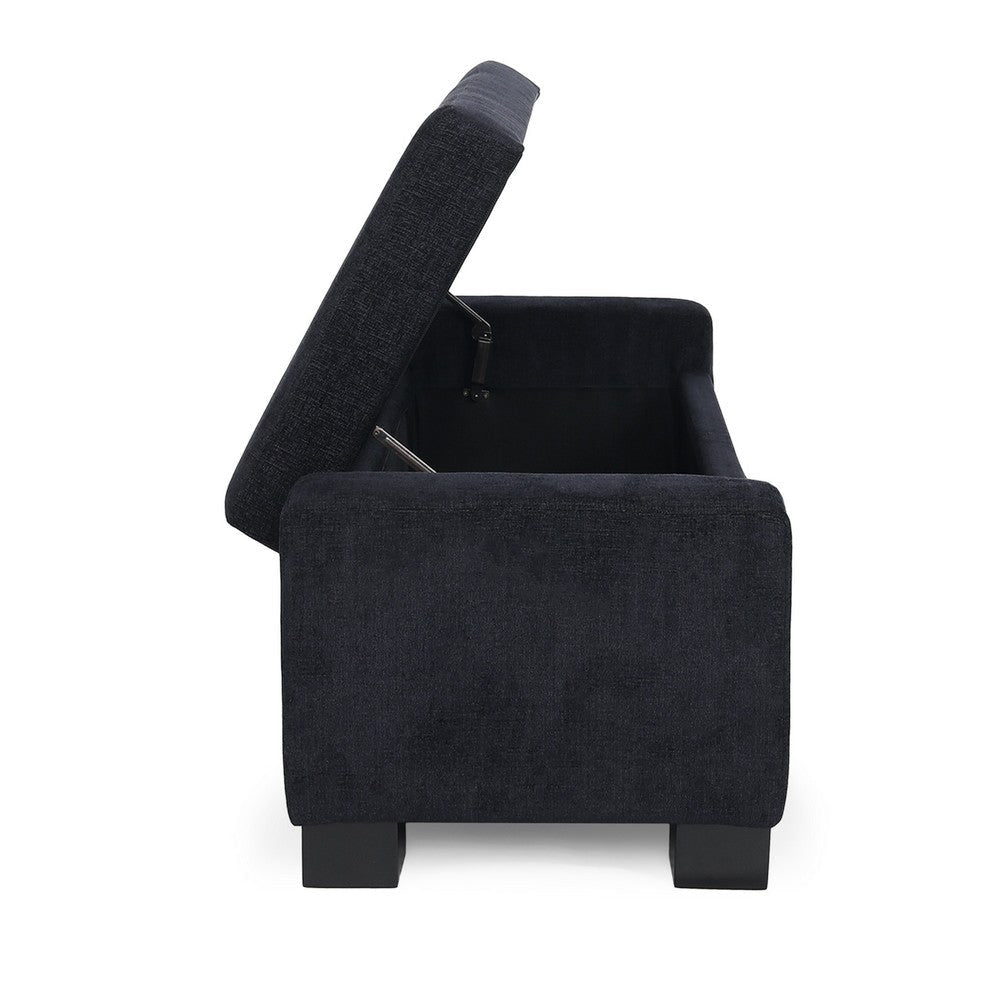 Kera Storage Ottoman Bench | Dark Blue Fabric | Lift Top | 50’’ BM335364