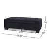 Kera Storage Ottoman Bench | Dark Blue Fabric | Lift Top | 50"