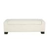 Kera Storage Ottoman Bench | Classic White Fabric | Lift Top | 50"