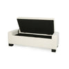 Kera Storage Ottoman Bench | Classic White Fabric | Lift Top | 50"