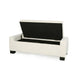 Kera Storage Ottoman Bench | Classic White Fabric | Lift Top | 50"