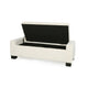 Kera Storage Ottoman Bench | Classic White Fabric | Lift Top | 50’’ BM335365