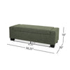 Kera Storage Ottoman Bench | Dark Green Fabric | Lift Top | 50"